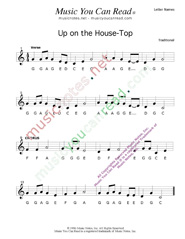 Click to Enlarge: "Up On the House-Top" Letter Names Format