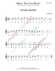 Click to Enlarge: "Yankee Doodle" Letter Names Format