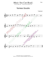 "Yankee Doodle" Music Format