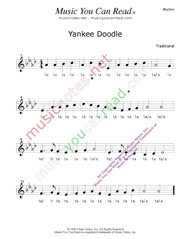 Click to Enlarge: "Yankee Doodle" Rhythm Format