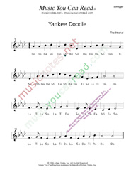 Click to Enlarge: "Yankee Doodle" Solfeggio Format