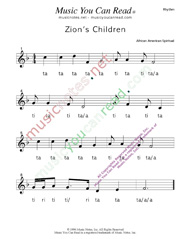 Click to Enlarge: "Zion's Children" Rhythm Format
