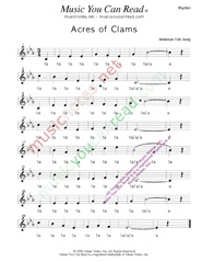Click to Enlarge: "Acres of Clams" Rhythm Format
