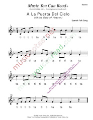 Click to Enlarge: "A La Puerta Del Cielo" Rhythm Format