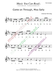 Click to Enlarge: "Come on Through Miss Sally" Pitch Number Format