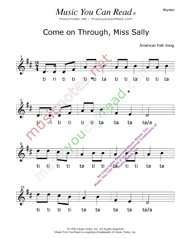 Click to Enlarge: "Come on Through Miss Sally" Rhythm Format