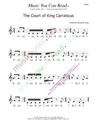 Click to enlarge: "The Court of King Carraticus" Beats Format