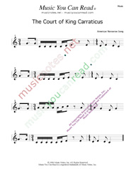 "The Court of King Carraticus" Music Format