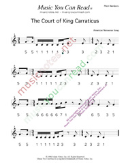 Click to Enlarge: "The Court of King Carraticus" Pitch Number Format