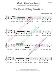 Click to Enlarge: "The Court of King Carraticus" Solfeggio Format
