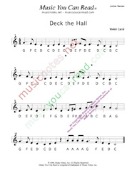 Click to Enlarge: "Deck the Halls" Letter Names Format