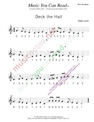 Click to Enlarge: "Deck the Halls" Pitch Number Format