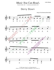 Click to Enlarge: "Derry Down" Letter Names Format