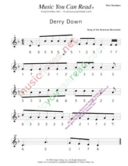 Click to Enlarge: "Derry Down" Pitch Number Format