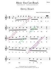 Click to Enlarge: "Derry Down" Rhythm Format