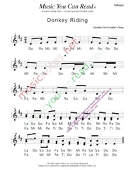Click to Enlarge: "Donkey Riding" Solfeggio Format
