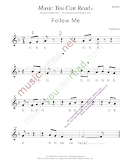 Click to Enlarge: "Down by the Bay" Rhythm Format