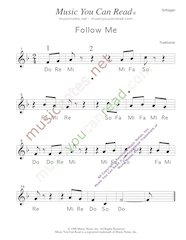 Click to Enlarge: "Down by the Bay" Solfeggio Format