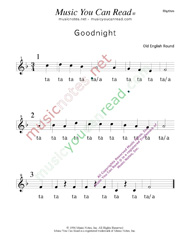 Click to Enlarge: "Goodnight" Rhythm Format