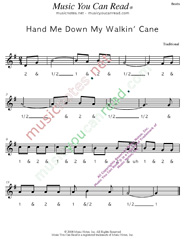 Click to enlarge: "Hand Me Down My Walkin' Cane" Beats Format