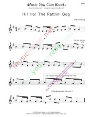 "Hi! Ho! The Rattlin' Bog" Music Format