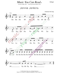 Click to Enlarge: "Jennie Jenkins" Solfeggio Format