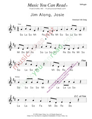 Click to Enlarge: "Jim Along Josie" Solfeggio Format