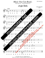 Click to Enlarge: "Jingle Bells" Pitch Number Format