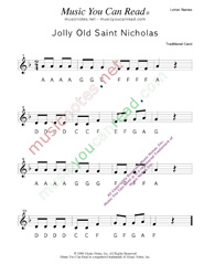 Click to Enlarge: "Jolly Old St. Nicholas" Letter Names Format