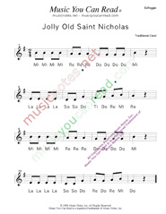 Click to Enlarge: "Jolly Old Saint Nicholas" Solfeggio Format
