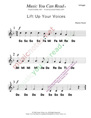 Click to Enlarge: "Lift Up Your Voices" Solfeggio Format