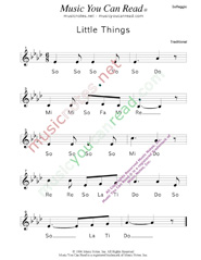 Click to Enlarge: "Little Things" Solfeggio Format