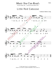 Click to enlarge: "Little Red Caboose" Beats Format