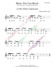Click to Enlarge: "Little Red Caboose" Letter Names Format