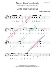 Click to Enlarge: "Little Red Caboose" Pitch Number Format