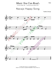 "Navajo Happy Song" Music Format