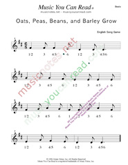 Click to enlarge: "Oats, Peas, Beans and Barley Grow" Beats Format