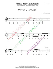 Click to Enlarge: "Oliver Cromwell" Letter Names Format