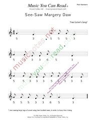 Click to Enlarge: "See-Saw Margery Daw" Pitch Number Format