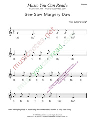 Click to Enlarge: "See-Saw Margery Daw" Rhythm Format