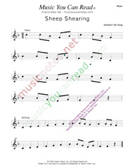 "Sheep Shearing" Music Format