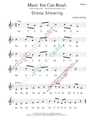Click to Enlarge: "Sheep Shearing" Rhythm Format