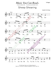 Click to Enlarge: "Sheep Shearing" Solfeggio Format