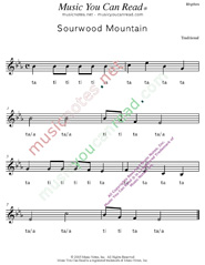 Click to Enlarge: "Sourwood Mountain" Rhythm Format