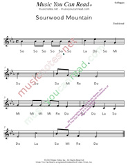Click to Enlarge: "Sourwood Mountain" Solfeggio Format