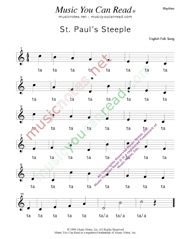 Click to Enlarge: "St. Paul's Steeple" Rhythm Format