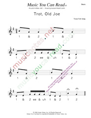 Click to enlarge: "Trot, Old Joe" Beats Format