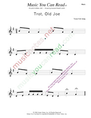 "Trot, Old Joe" Music Format