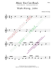 "Walk Along John" Music Format