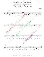 Click to Enlarge: "Wayfaring Stranger" Letter Names Format